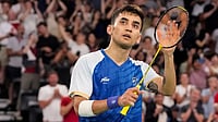 Asian Games 2026: India Beat Japan 3-0 to Storm Into Men’s Badminton Team Semifinals | Photo: PTI/Ravi Choudhary : Lakshya Sen acknowledges fans after his men's singles bronze medal badminton match